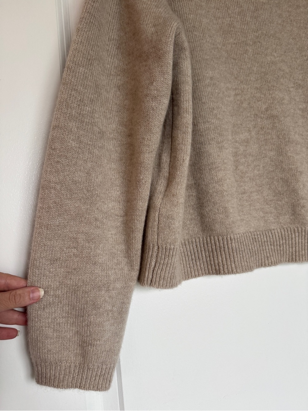 QUINCE 100% Mongolian Cashmere Cropped Crew Cardigan Sweater Undyed XL - Picture 10 of 14